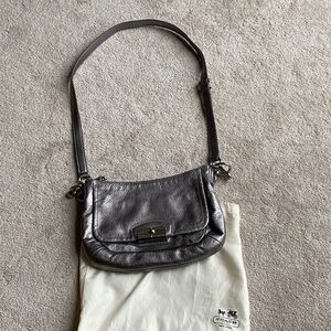 Coach Shimmering Silver Shoulder Bag